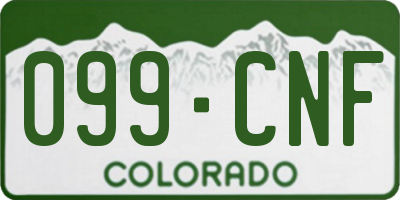 CO license plate 099CNF