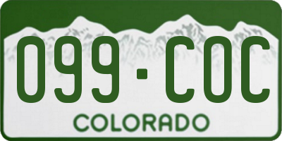 CO license plate 099COC