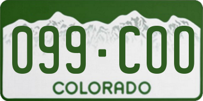 CO license plate 099COO