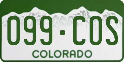 CO license plate 099COS
