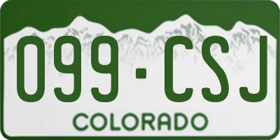 CO license plate 099CSJ