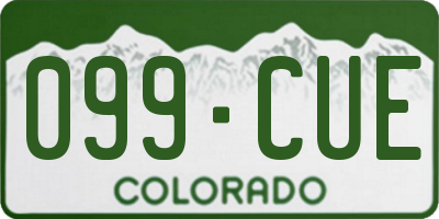 CO license plate 099CUE