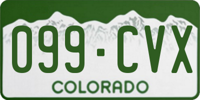 CO license plate 099CVX