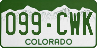 CO license plate 099CWK
