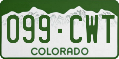 CO license plate 099CWT
