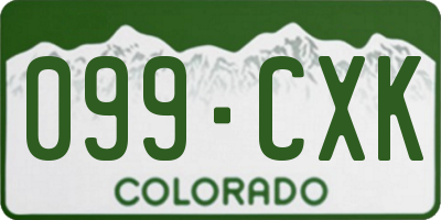 CO license plate 099CXK