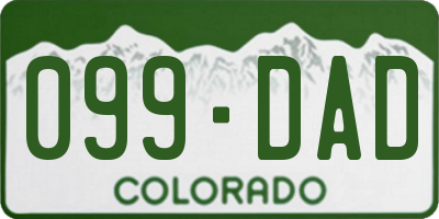CO license plate 099DAD