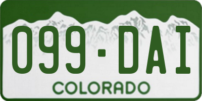 CO license plate 099DAI