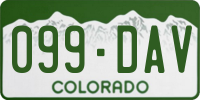 CO license plate 099DAV