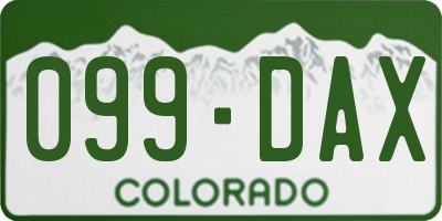 CO license plate 099DAX