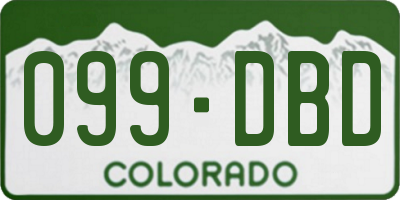 CO license plate 099DBD