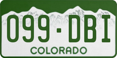 CO license plate 099DBI