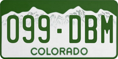 CO license plate 099DBM