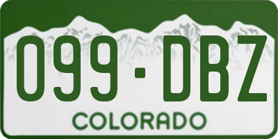 CO license plate 099DBZ