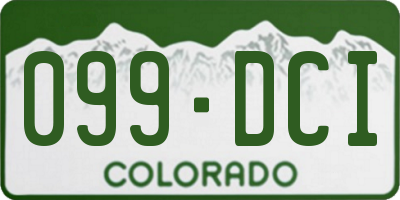 CO license plate 099DCI