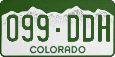 CO license plate 099DDH