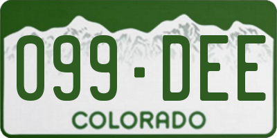 CO license plate 099DEE