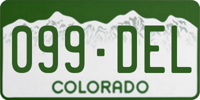 CO license plate 099DEL