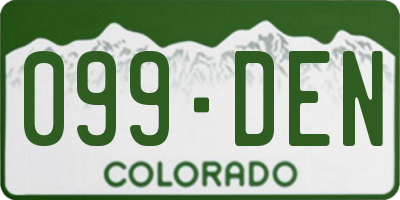 CO license plate 099DEN
