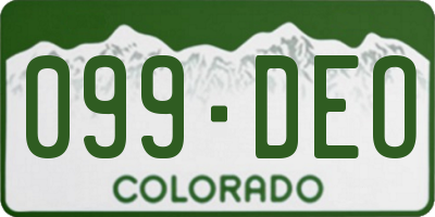 CO license plate 099DEO