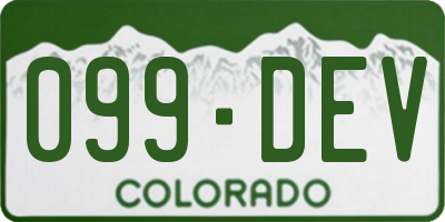CO license plate 099DEV