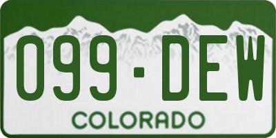 CO license plate 099DEW