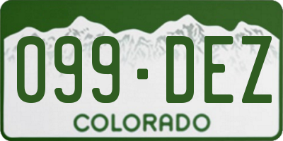 CO license plate 099DEZ