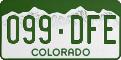 CO license plate 099DFE