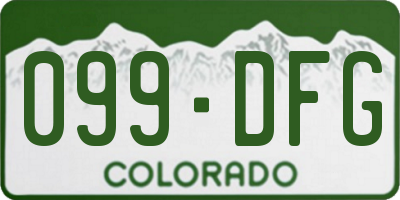 CO license plate 099DFG