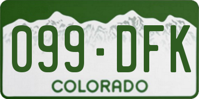 CO license plate 099DFK