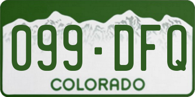 CO license plate 099DFQ