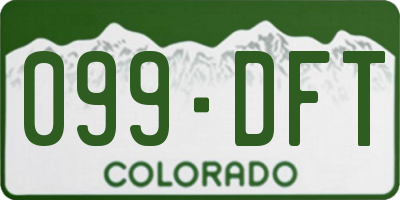 CO license plate 099DFT