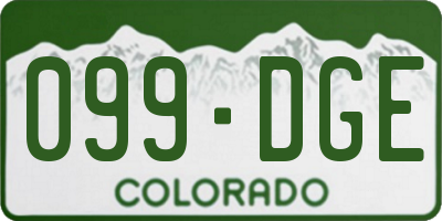 CO license plate 099DGE