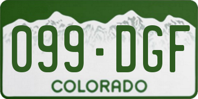 CO license plate 099DGF