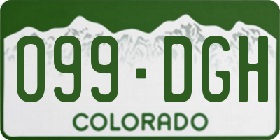CO license plate 099DGH