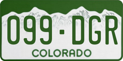 CO license plate 099DGR