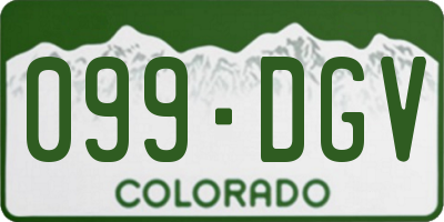 CO license plate 099DGV