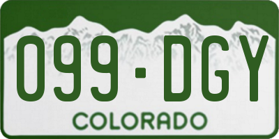 CO license plate 099DGY