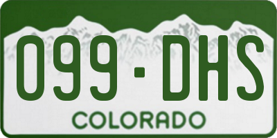 CO license plate 099DHS