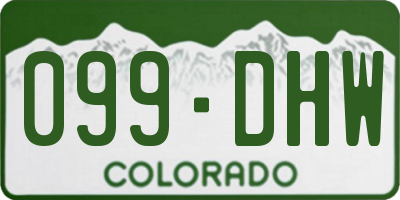CO license plate 099DHW