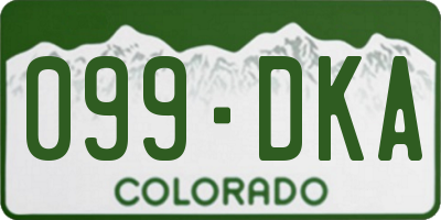 CO license plate 099DKA