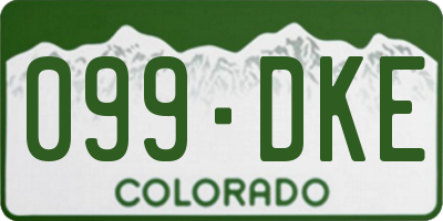 CO license plate 099DKE