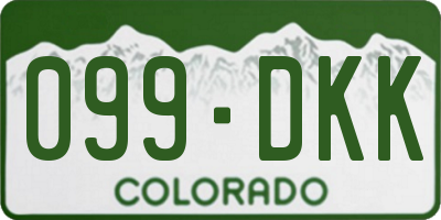 CO license plate 099DKK