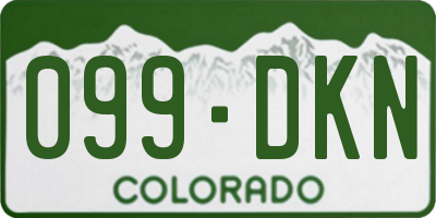 CO license plate 099DKN
