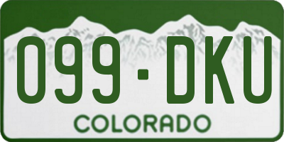 CO license plate 099DKU