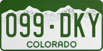 CO license plate 099DKY