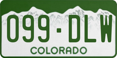 CO license plate 099DLW