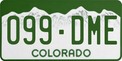 CO license plate 099DME