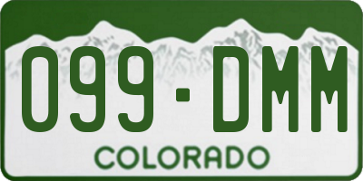 CO license plate 099DMM