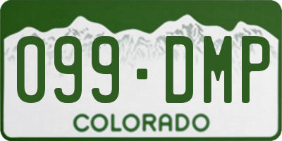CO license plate 099DMP